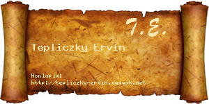 Tepliczky Ervin névjegykártya